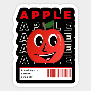 Smiling Apple Sticker